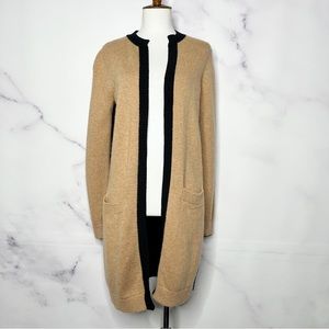 Boden Brown Black Colorblock Wool Alpaca Blend Cardigan Coatigan